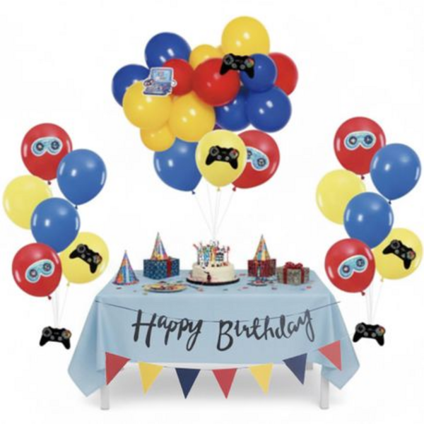 41-Piece Gamer Happy Birthday Balloon & Party Decor Set - Image 3
