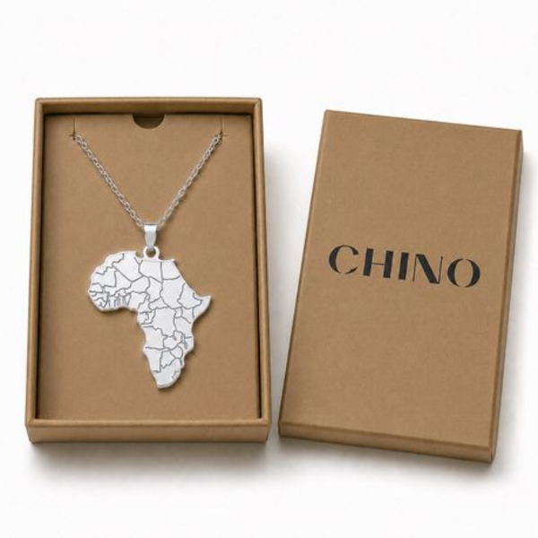 Map of Africa Pendant with Necklace - 55cm Length and 2mm Link Width