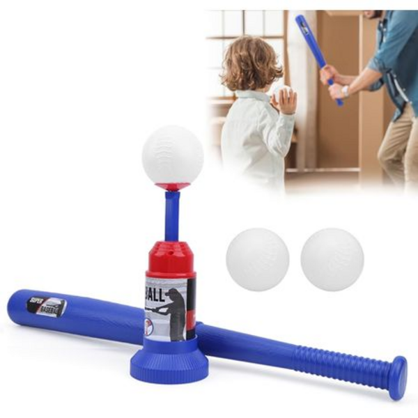 Super Baseball Fun: Automatic Ball Launcher Adjustable Bat, 3 Plastic Balls