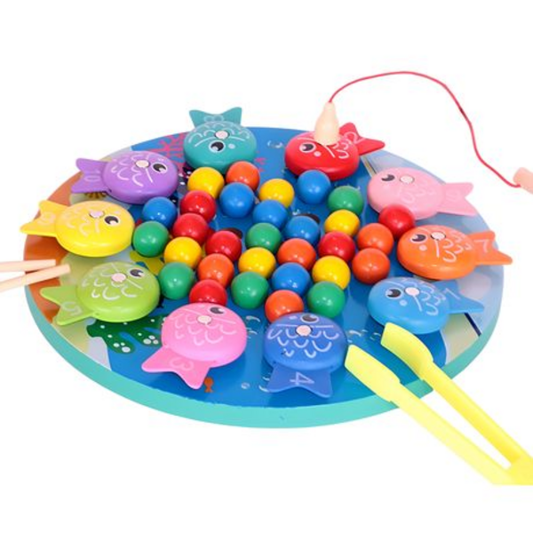 Unbox - Wooden Magnetic Fishing & Beads Clipping Kids Interactive Toy Game