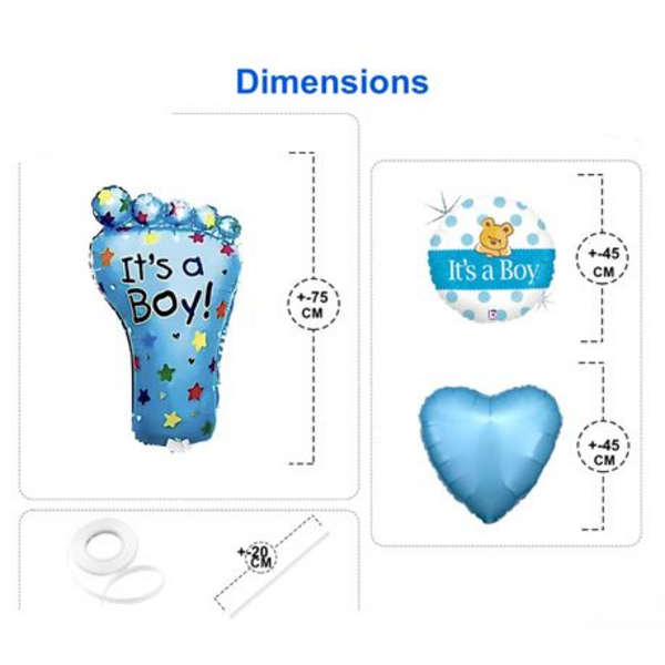 Blue "It's A Boy" Balloon Kit - 5 Pieces of Joy for Your Special Moment