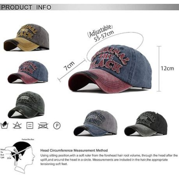 Black - Step Up Your Style with the Washed Classic Vintage Retro Baseball Cap!