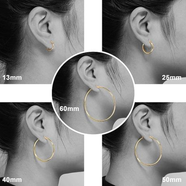 Elevate Your Style with the Sparkling 15mm Stainless Steel Hoop Earrings - Image 8