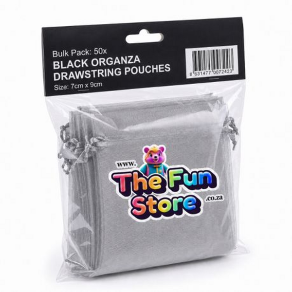 50 Organza 7cm × 9cm Bags in White, Black, Gold, Silver, Black and Red - Image 7