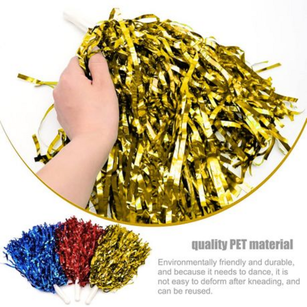 Sparkle in Every Shake Set of 2 Pom Poms - Vibrant Shine for Every Cheer - Image 10