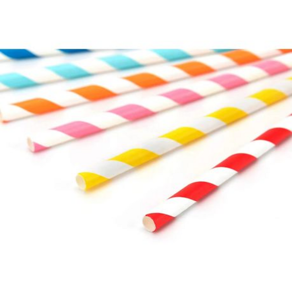 250 Eco-Friendly Paper Straws (10 Coloured Packs with 25 Straws in Each)