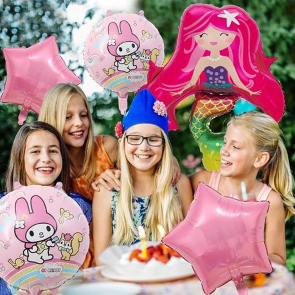 Whimsical Birthday Party Kit: 5 Pieces of Oceanic Fun with Mermaid Balloon. - Image 4