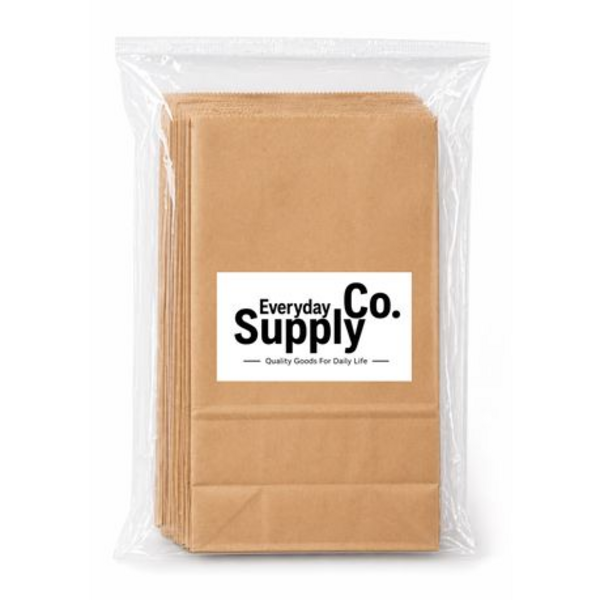 100 Pack Kraft Paper Gift Bags - 13x20cm Small Brown & White Treat Bags - Image 3