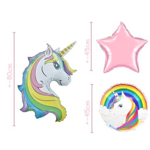 Magical Unicorn Birthday Party Decorations: 5-Piece Balloon Kit - Image 4
