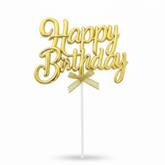 Birthday Cake 3D Decor Topper - Gold or Silver - Bday Party
