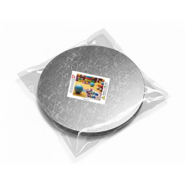 Sturdy Cake Plates Boards - Durable - Silver 30cm 2 Pack