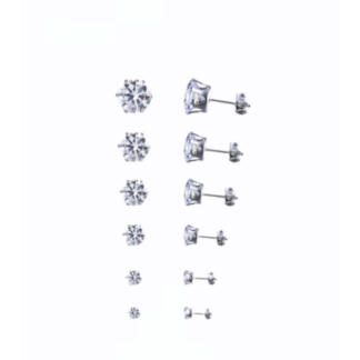Men Rhinestone Earrings Set