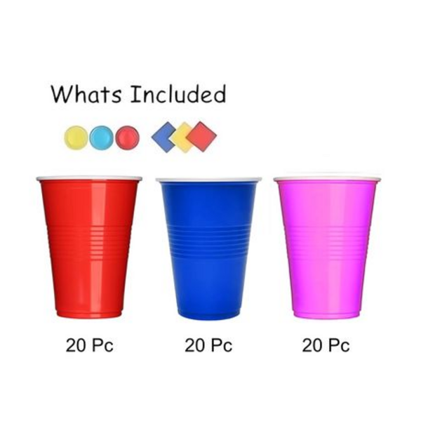 60 x 450ml Durable Disposable Plastic Cups for Parties & Events