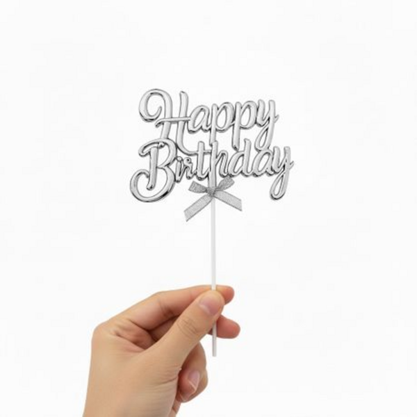 Birthday Cake 3D Decor Topper - Gold or Silver - Bday Party - Image 6
