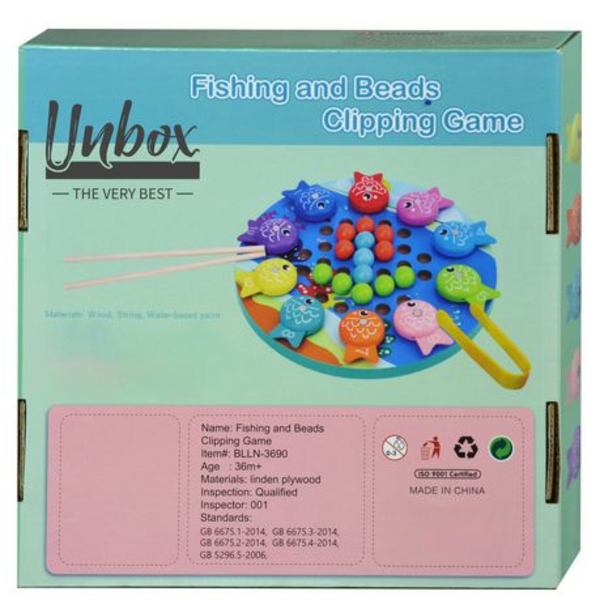 Unbox - Wooden Magnetic Fishing & Beads Clipping Kids Interactive Toy Game