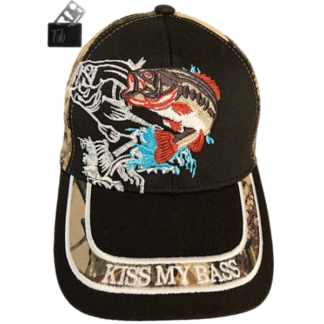 Reel in the Laughs: Kiss My Bass Embroidered Baseball Cap! Fishing Hat!