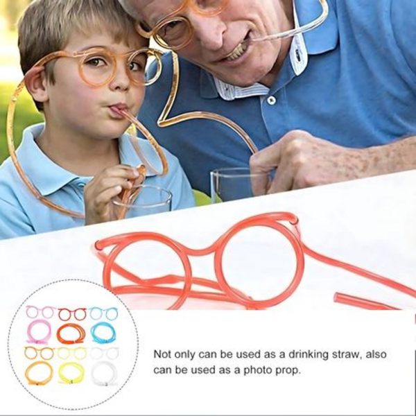 Where Drinking Meets Delight Flexible Glasses Shaped Plastic Drinking Straw