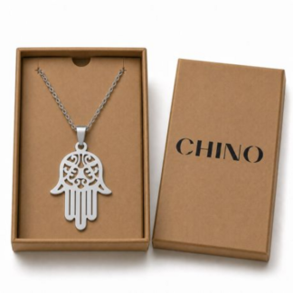 Hamsa Hand Pendant - 50cm Stainless Steel Necklace - Hand of Fatima Jewelry