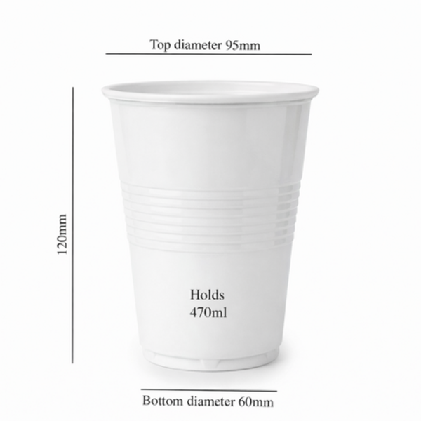 50 Disposable Party Cups - 470ml / 16oz Sturdy Plastic Drinking Cups - Image 13