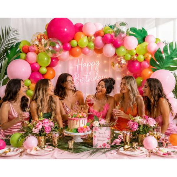 100Pieces Tropical Balloon Arch Garland Kit - DIY Summer Birthday Party Set - Image 5