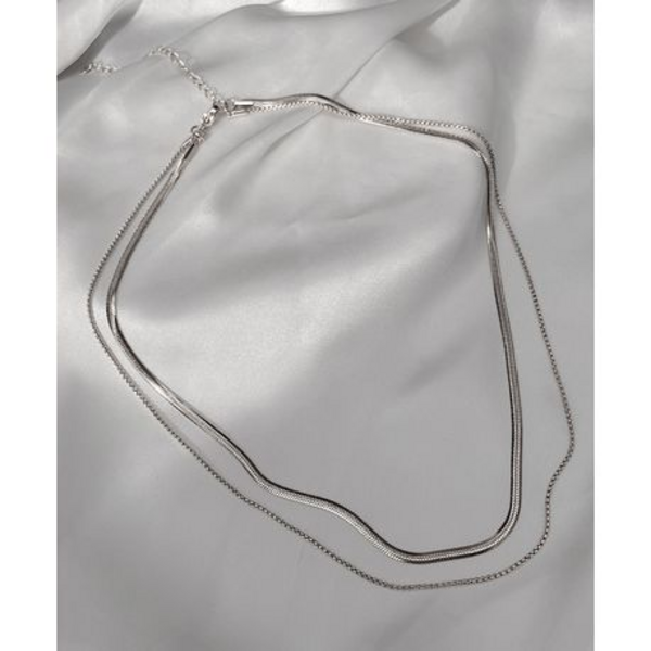 Chino "Gold" or "Silver" Herringbone Necklace Choker with Snake Chain - Image 5