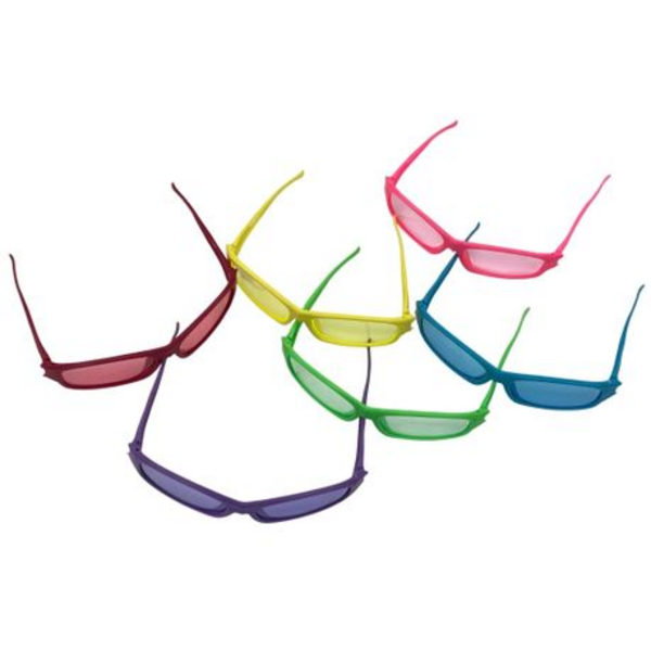 Kids Party Favors - 12 Pack Multi Colour Transparent Tinted Glasses - Image 2