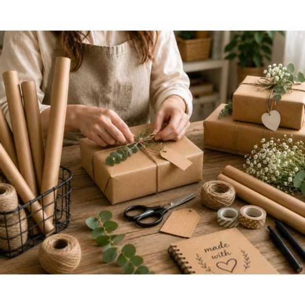 Brown Kraft Paper Roll - 1.2m x 10m - Light - Eco-Friendly - Packing Craft