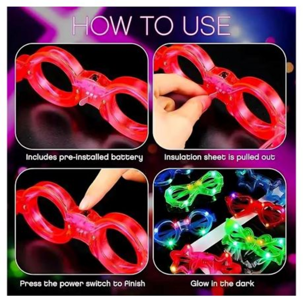 6 Piece Brighten Any Bash with These Glow-Tastic Party Pack Glasses!