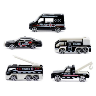 Assemble the Mini Police Crew - 5-Piece Die-Cast Police Department Vehicles