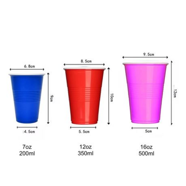 60 x 450ml Durable Disposable Plastic Cups for Parties & Events