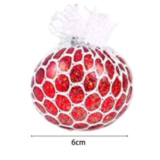 Soft Sparkling Glitter Squishy Stress Relief Mesh Ball Set 12-Piece