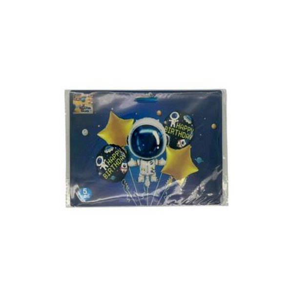 5-Piece Astronaut and Space Happy Birthday Themed Foil Balloon Decoration Set - Image 2