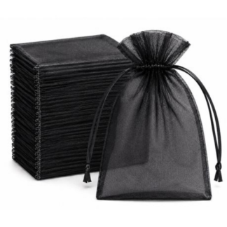 100 Organza 17cm × 23cm Bags in White, Black, Gold, Silver, Black and Red