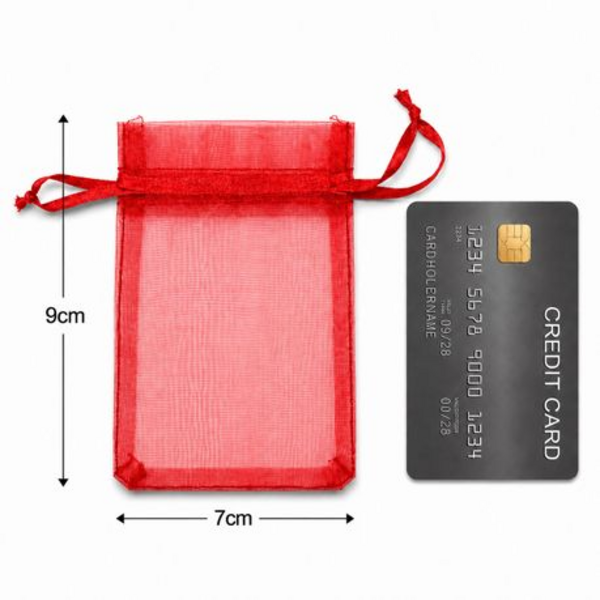 50 Organza 7cm × 9cm Bags in White, Black, Gold, Silver, Black and Red - Image 32