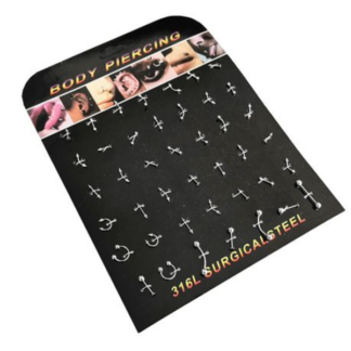 Body Piercing Surgical Steel Nose Ring Septum Ring Eyebrow Piercing - 42Pc