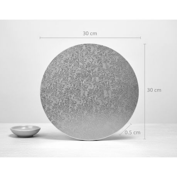 Sturdy Cake Plates Boards - Durable - Silver 30cm 2 Pack