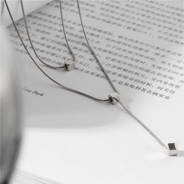 Double the Layers, Tripple Tthe Style: The Layered Square Pendant Necklace - Image 10