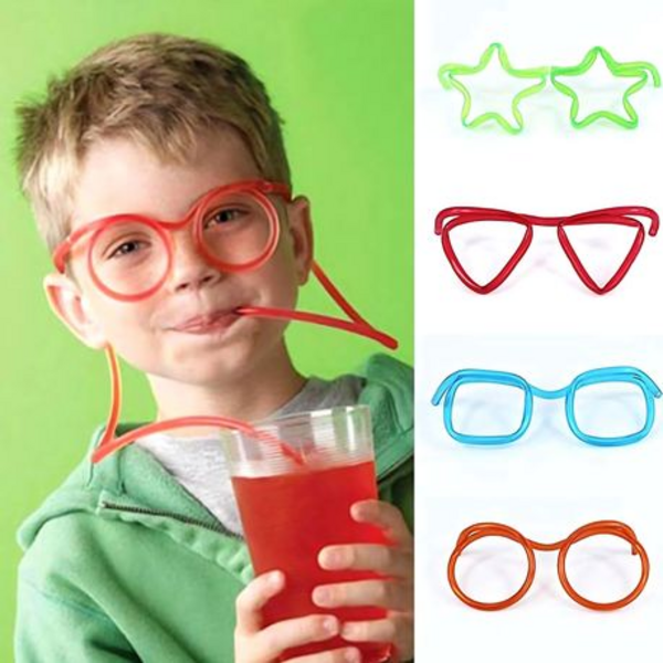 Where Drinking Meets Delight Flexible Glasses Shaped Plastic Drinking Straw
