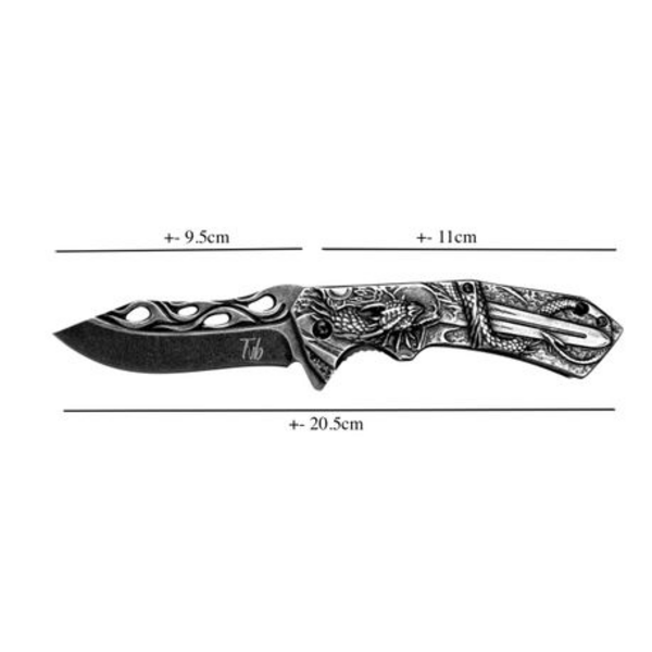 Mystical Dragon & Knight Sword Folding Tactical Assisted Opening Knife - Image 4