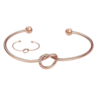 Love is in the Loop and on Your Wrist - The Love Knot Bangle & Ring Set! - Rose Gold
