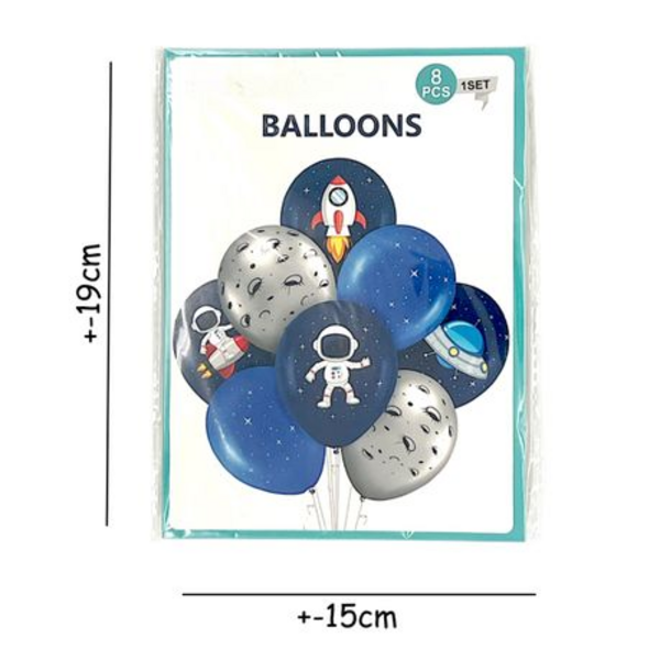 Space Themed Party Decorations - 16 Pieces (2 Packs of 8) Balloons