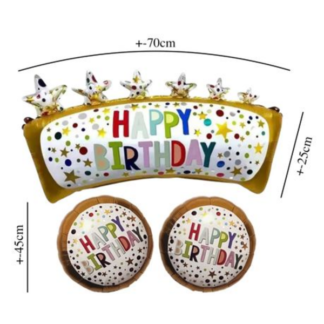 8 Piece Inspire a Smile HAPPY BIRTHDAY Themed Foil Balloon Party Decoration Set