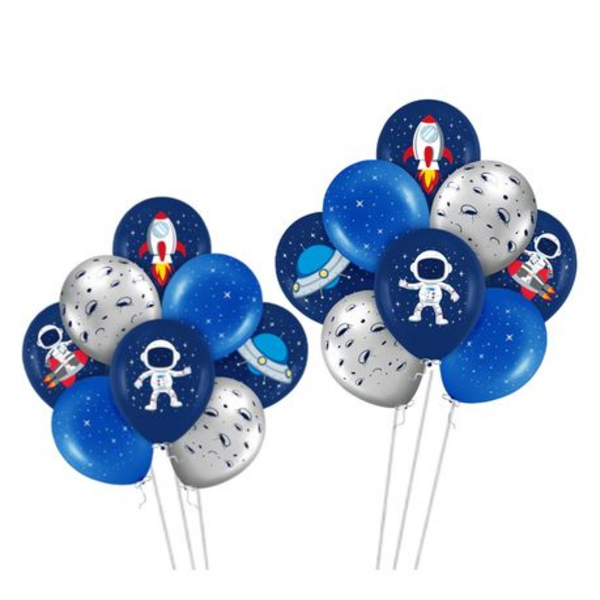 Space Themed Party Decorations - 16 Pieces (2 Packs of 8) Balloons