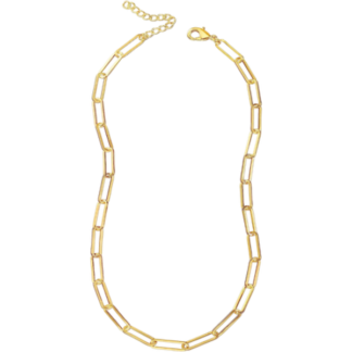 Get Linked in Style: Gold Stainless Steel Paperclip Necklace - Women Gift