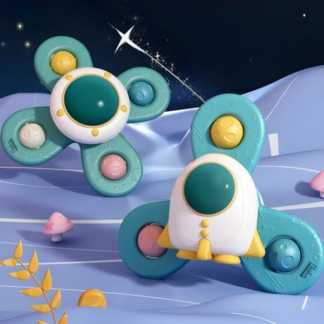 Unbox - Set of 3 Space Theme Suction Cup Spinners Turn-Around Toys