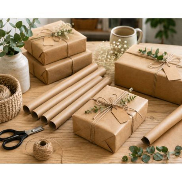 Brown Kraft Paper Roll - 1.2m x 10m - Light - Eco-Friendly - Packing Craft