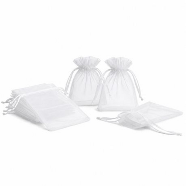50 Organza 7cm × 9cm Bags in White, Black, Gold, Silver, Black and Red - Image 21