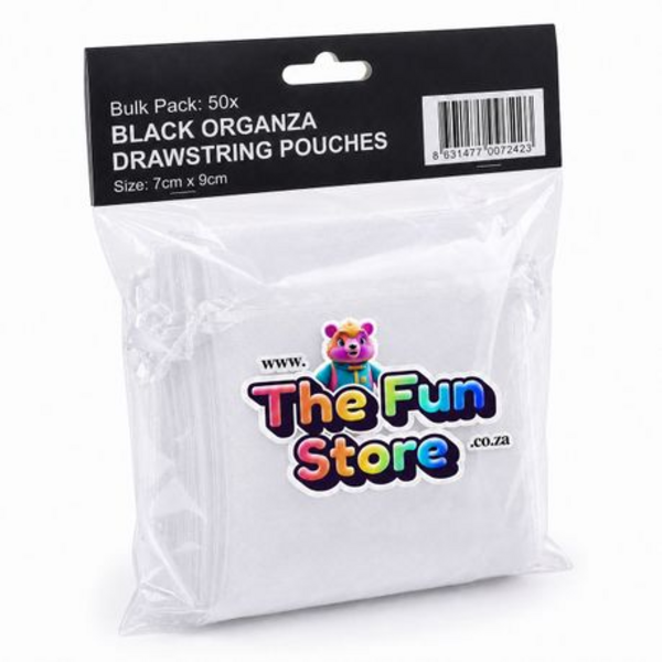 50 Organza 7cm × 9cm Bags in White, Black, Gold, Silver, Black and Red - Image 31