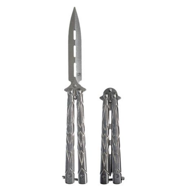 Butterfly Knife Iridescent Premium Smooth Flip Fan Knife - Large 24.5cm