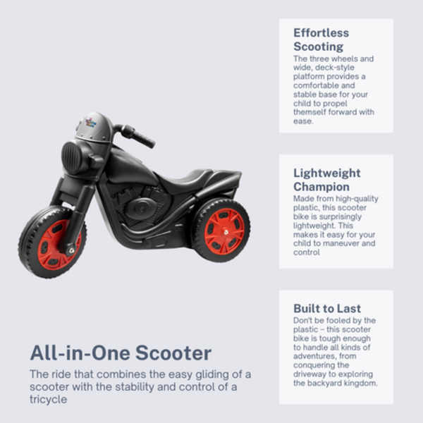 The Fun Store: All-in-One Scooter Bike - Glide, Ride, Conquer - Red Hubcaps